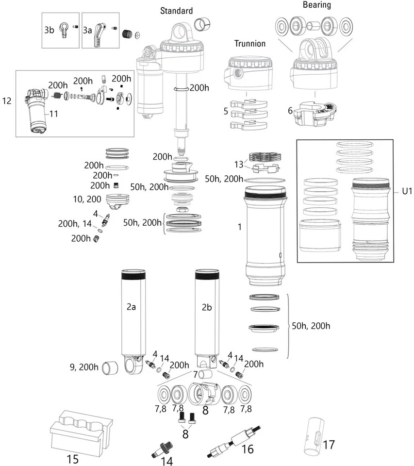 ROCKSHOX Ersatzteile Super Deluxe (A1-B2 / 2018-2021) 3 ROCKSHOX Ersatzteile Super Deluxe (A1-B2 / 2018-2021)